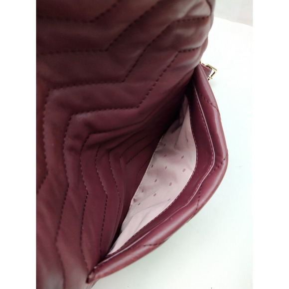 Kate Spade New York Maroon Leather Quilted Top Handle Zipper Closure Backpack main image 13
